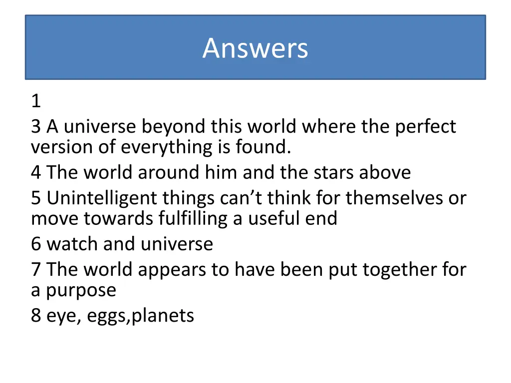 answers