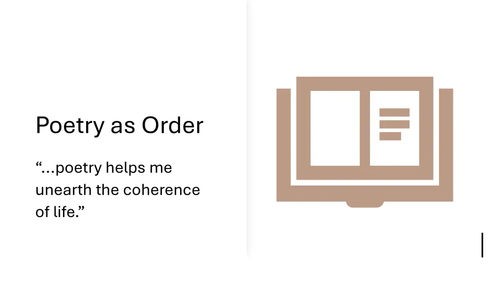 poetry as order