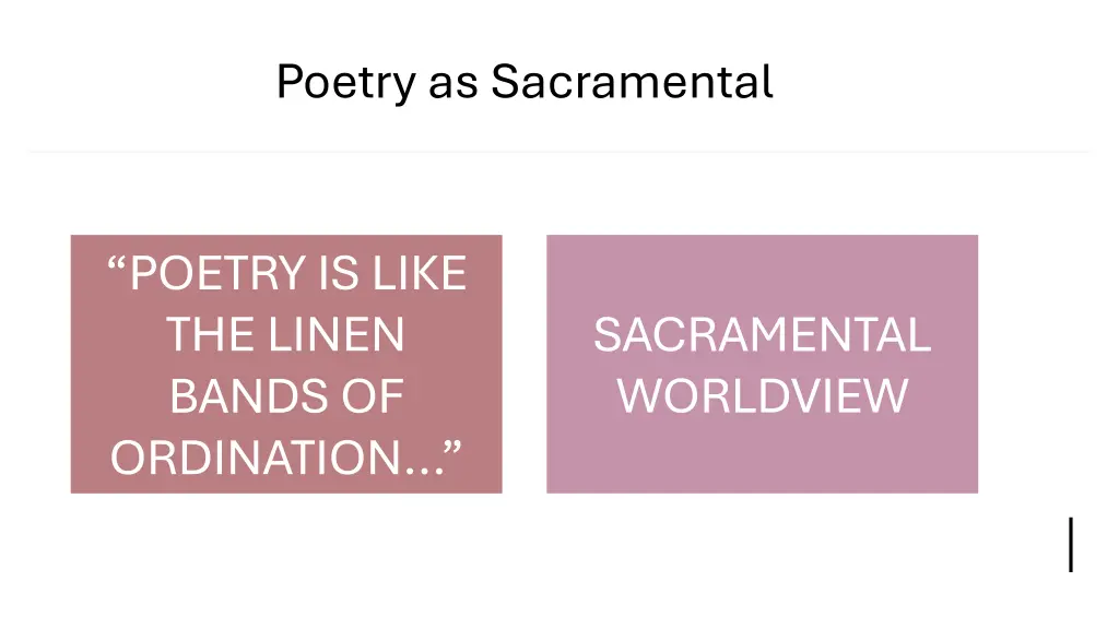 poetry as sacramental