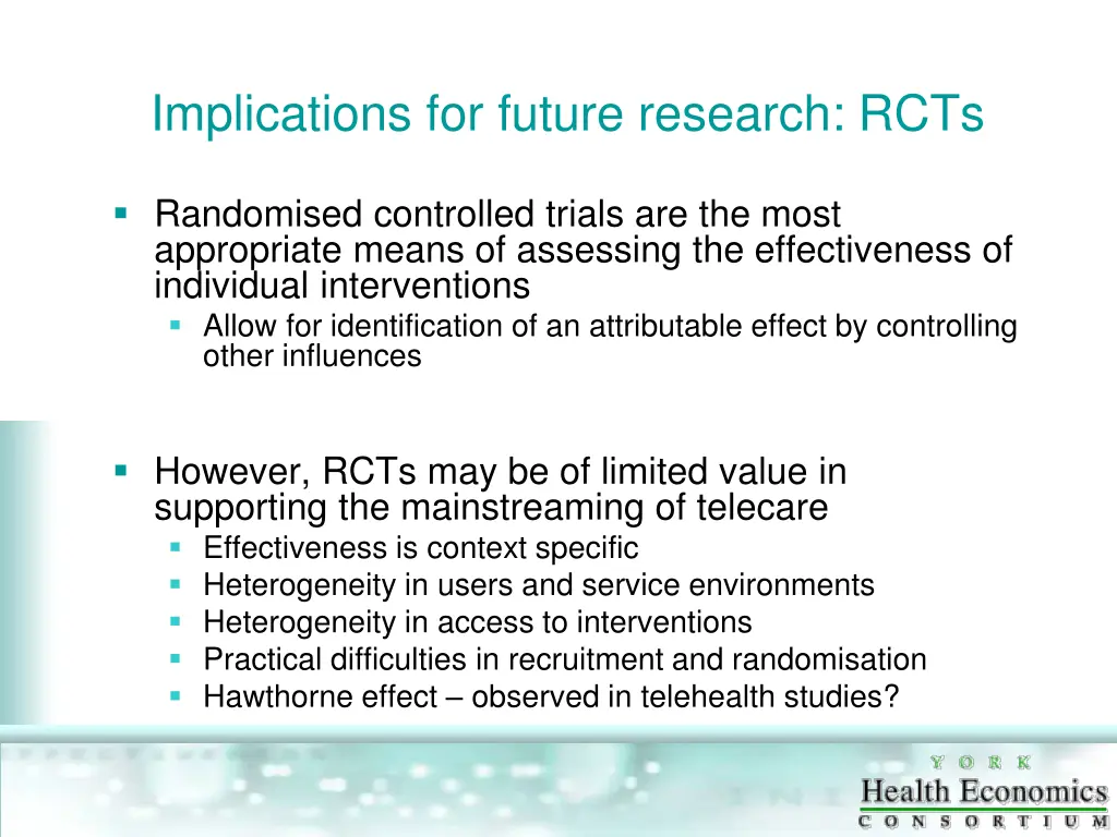 implications for future research rcts