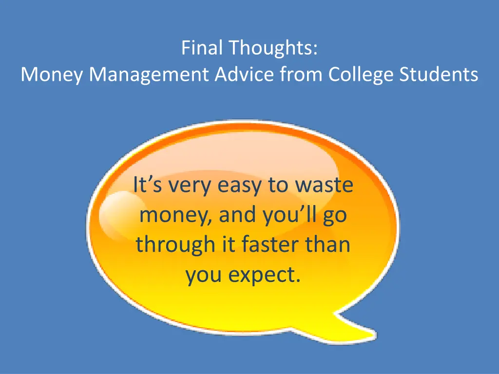 final thoughts