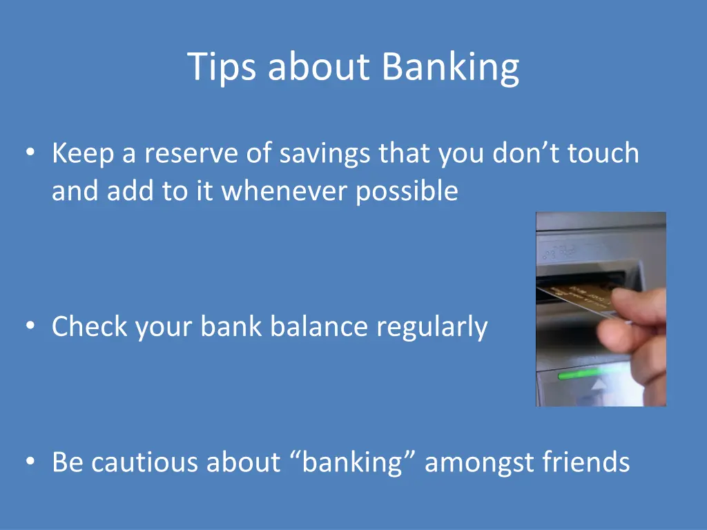 tips about banking