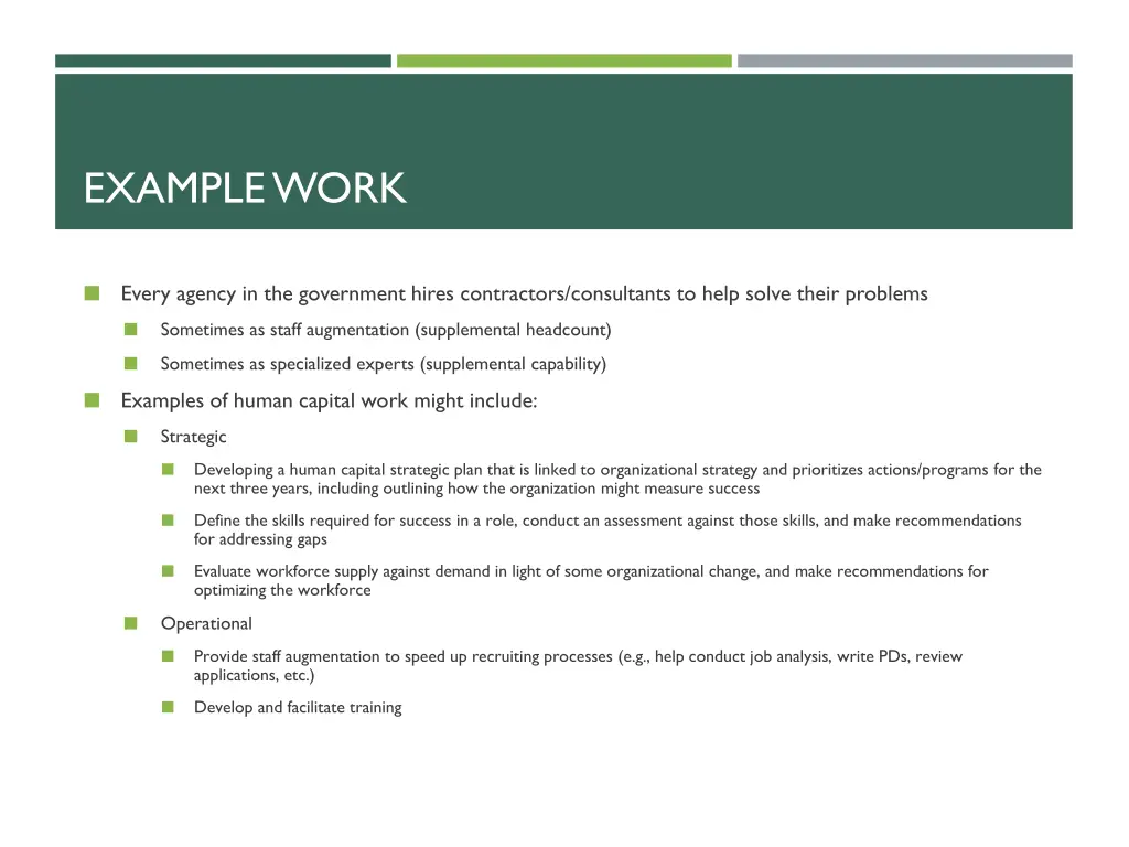 example work