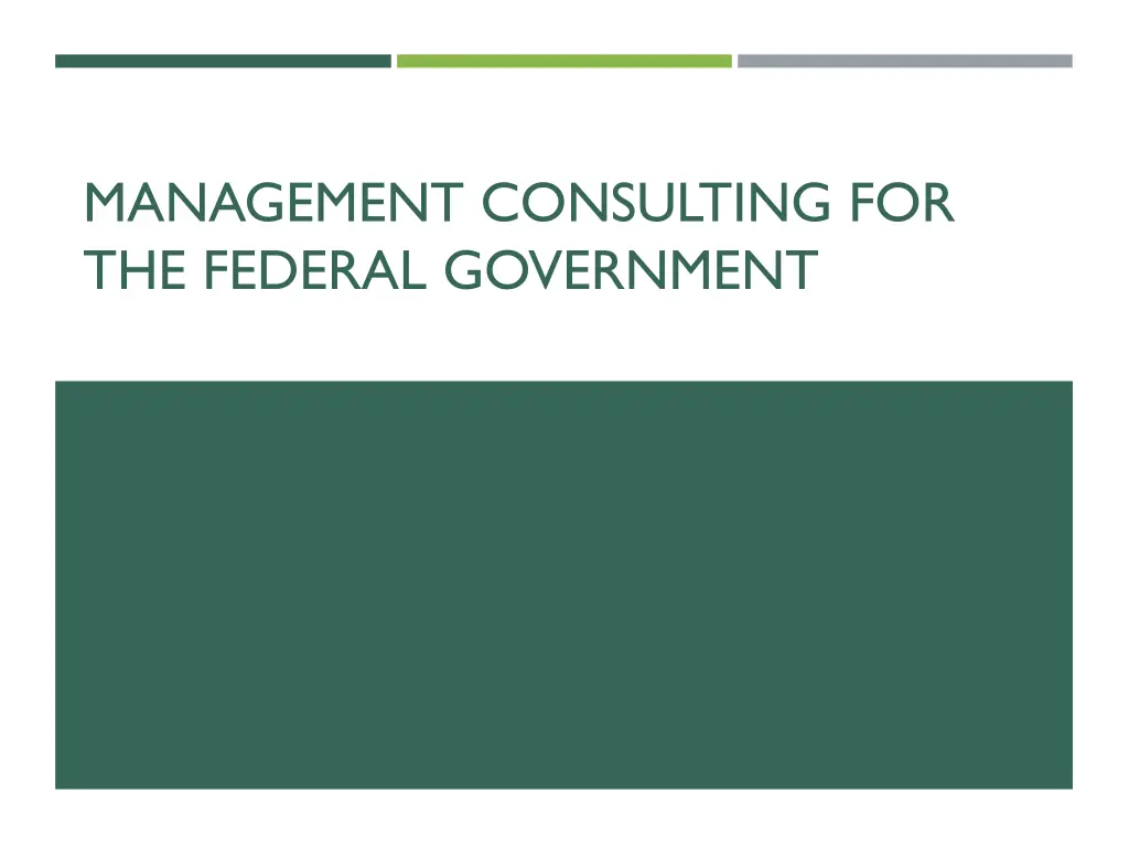 management consulting for the federal government 1