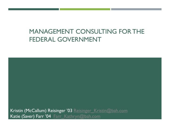 management consulting for the federal government
