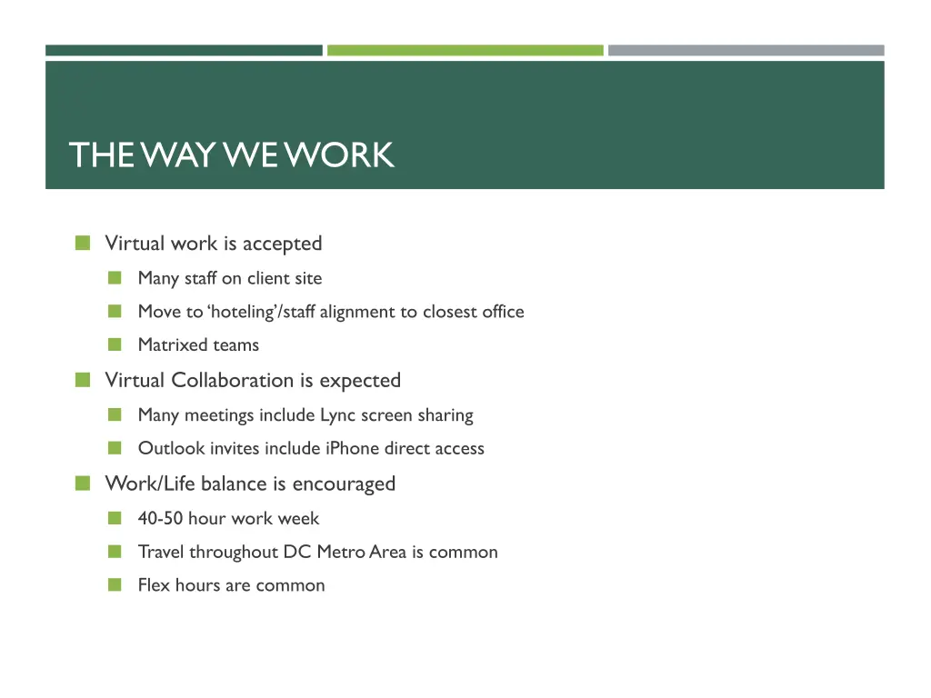 the way we work