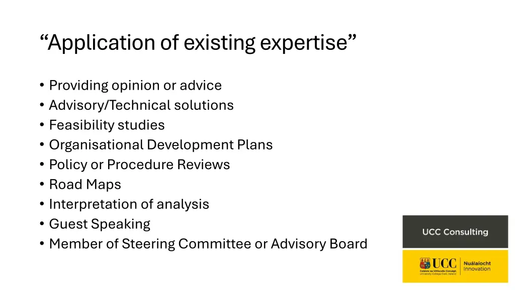 application of existing expertise