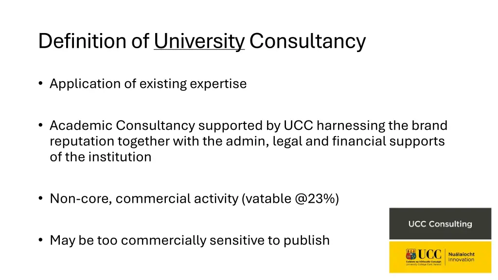definition of university consultancy