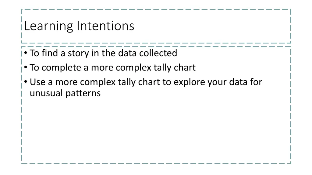 learning intentions