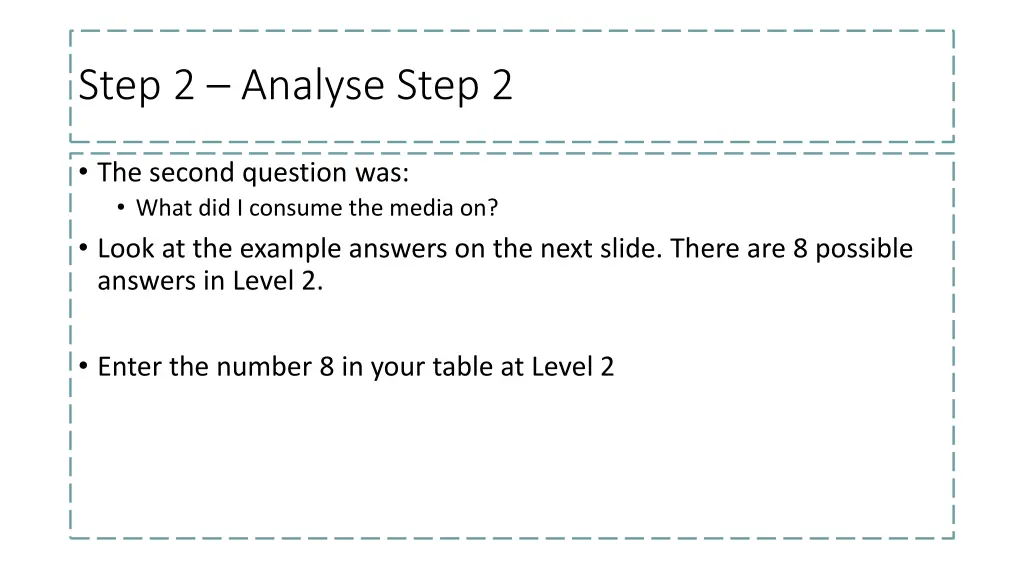step 2 analyse step 2