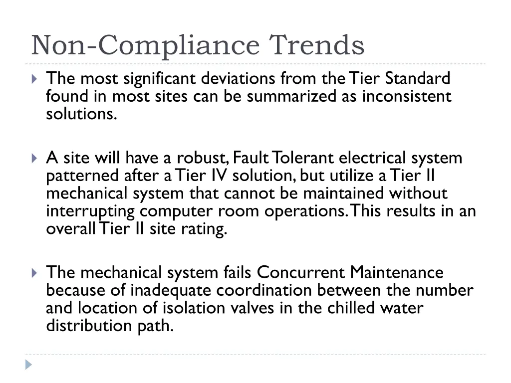 non compliance trends the most significant