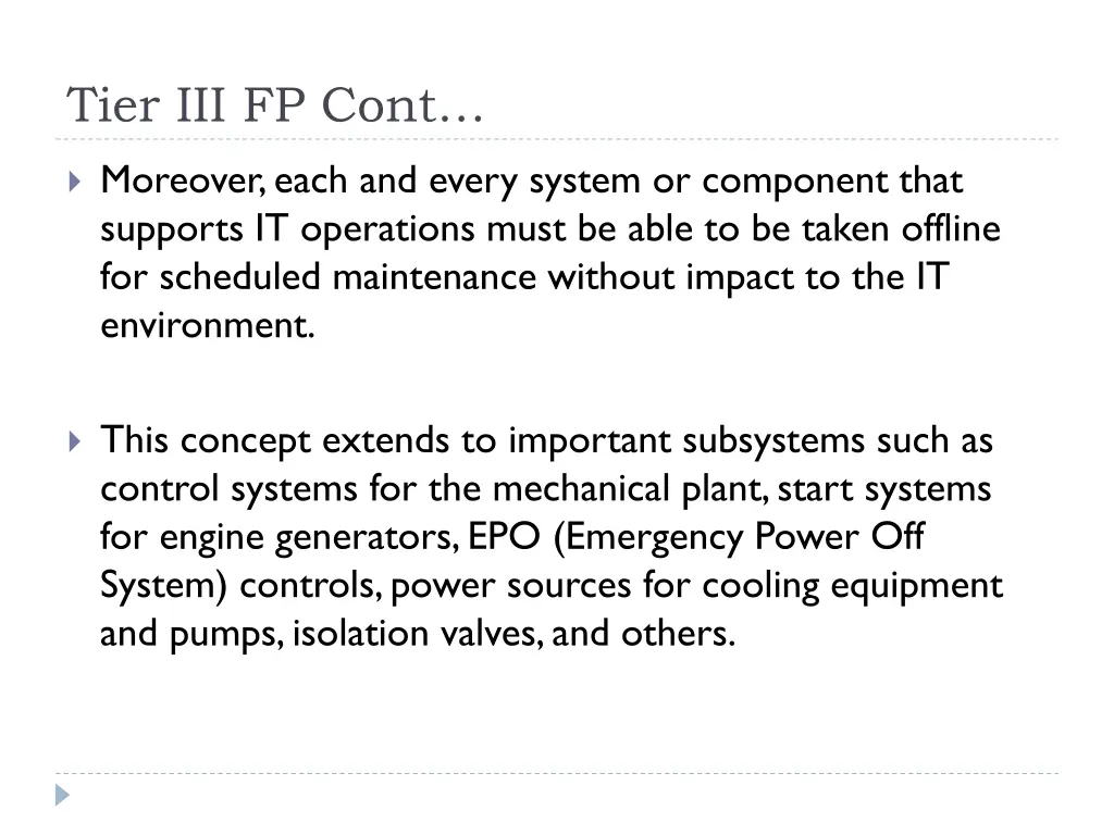 tier iii fp cont