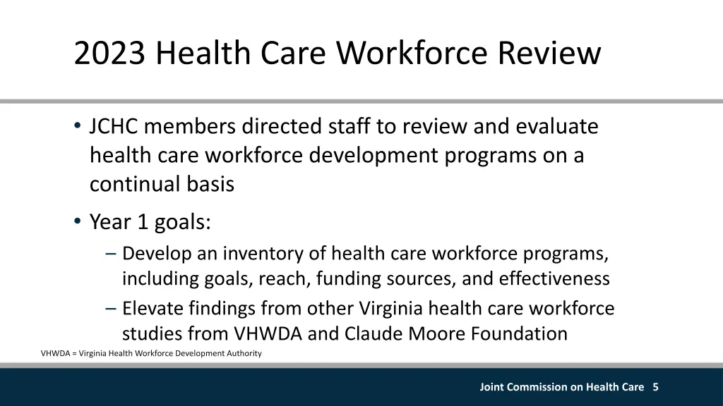 2023 health care workforce review