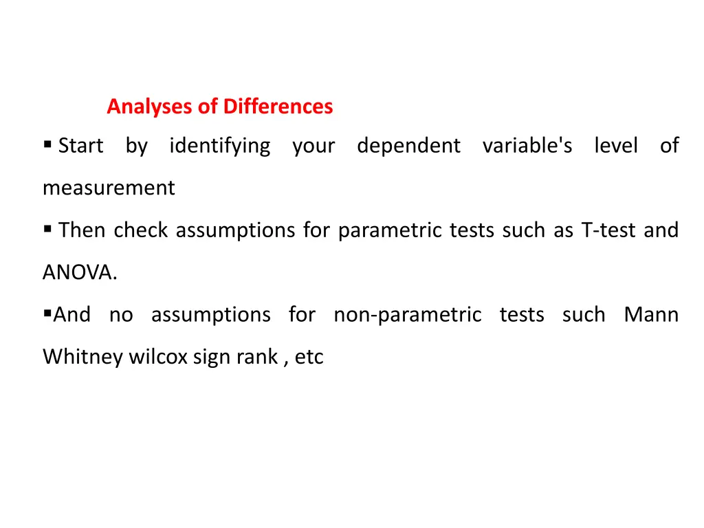 analyses of differences