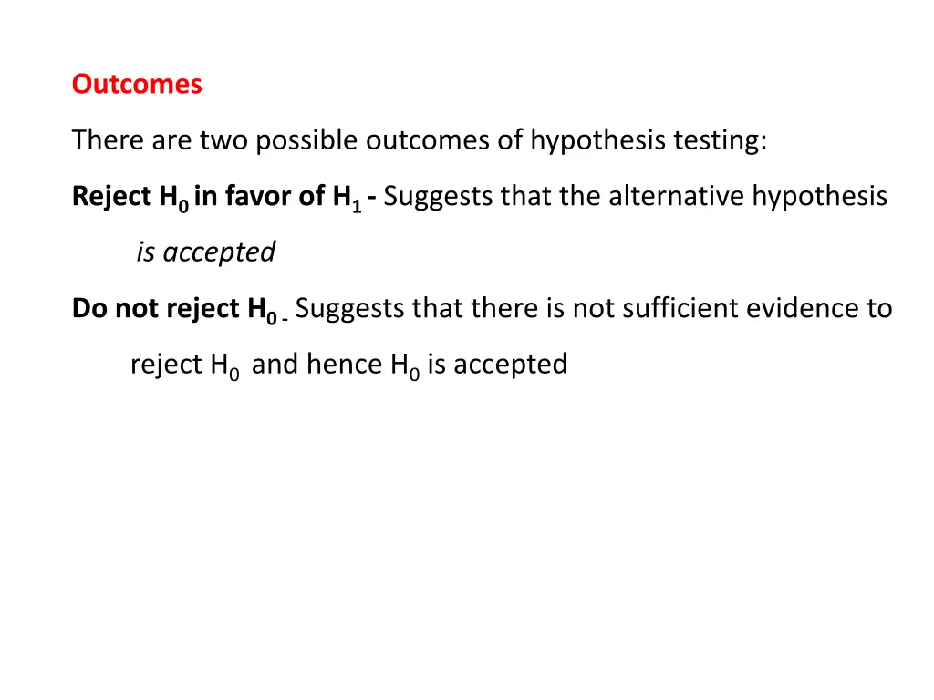 outcomes