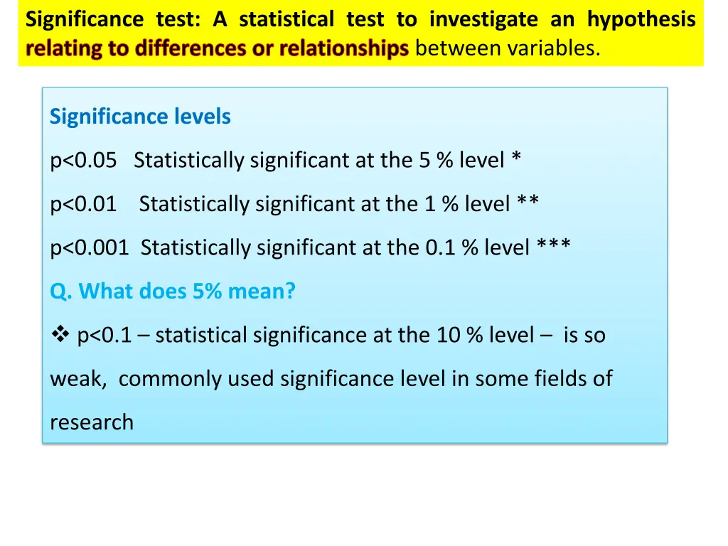 significance test a statistical test