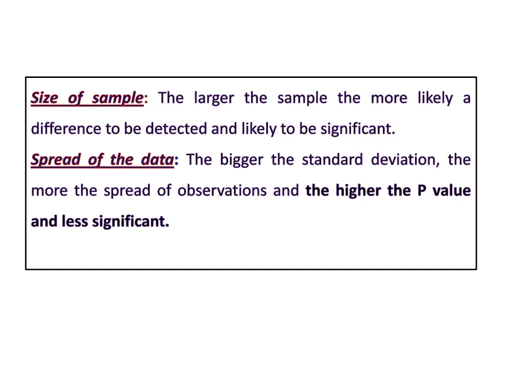 size of sample the larger the sample the more