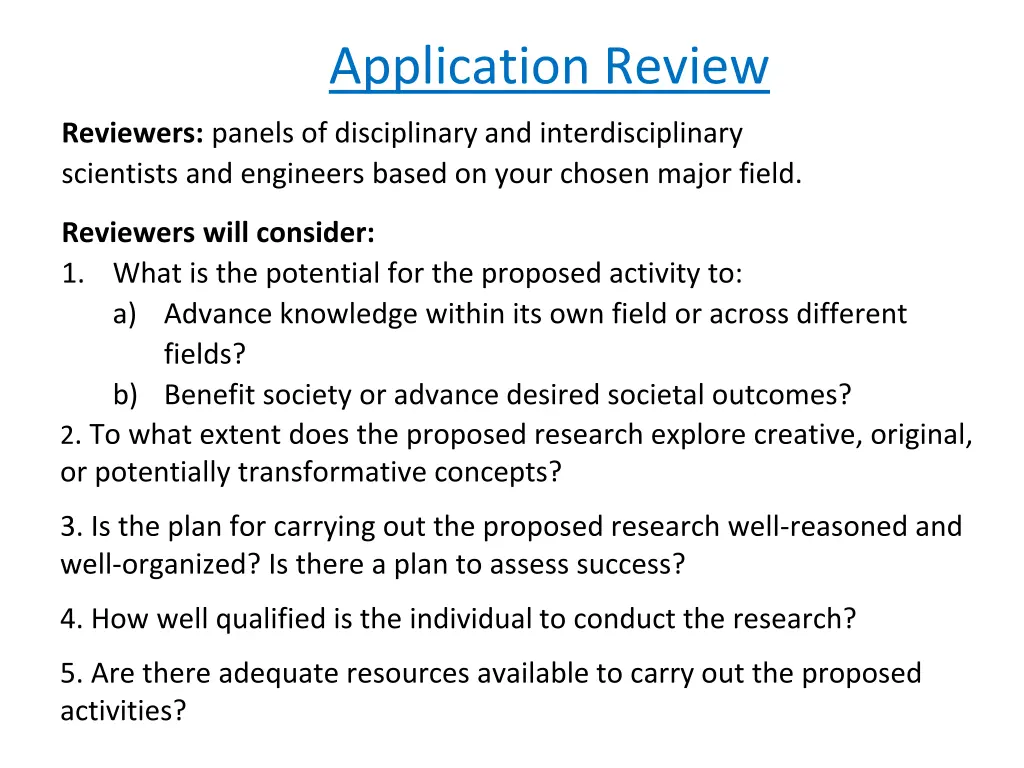 application review