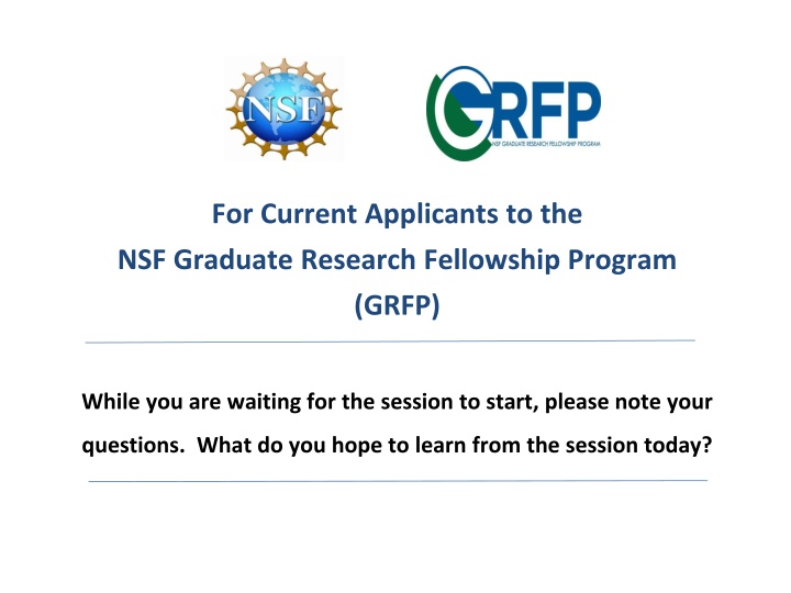 for current applicants to the nsf graduate