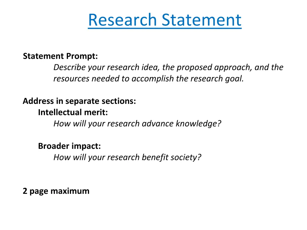 research statement