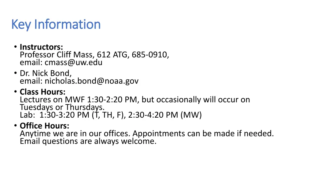 key information key information