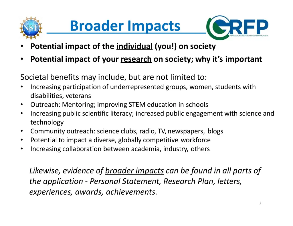 broader impacts