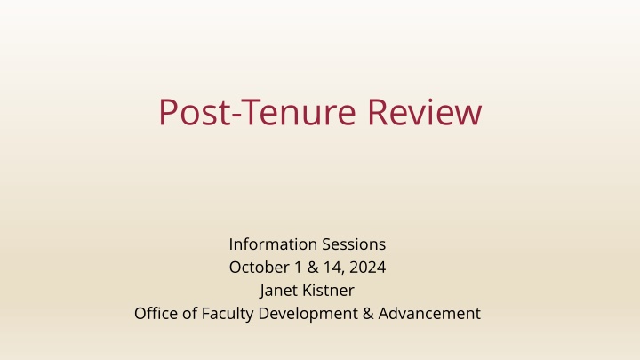 post tenure review