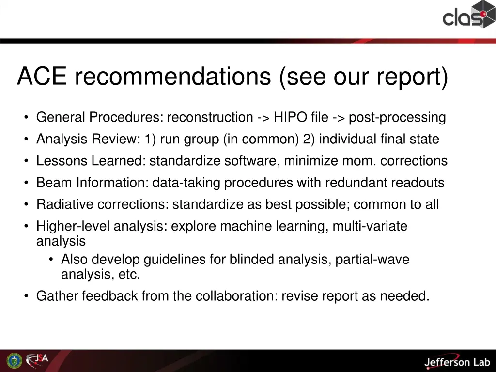ace recommendations see our report