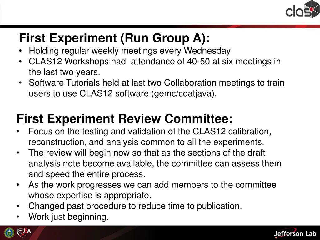 first experiment run group a holding regular