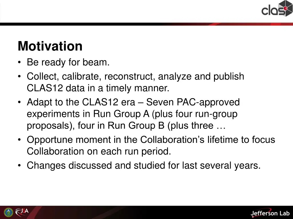 motivation be ready for beam collect calibrate
