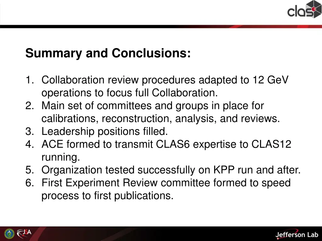 summary and conclusions
