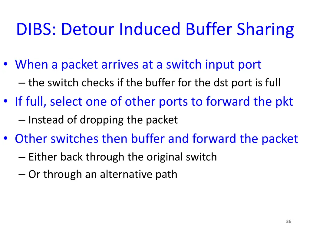dibs detour induced buffer sharing