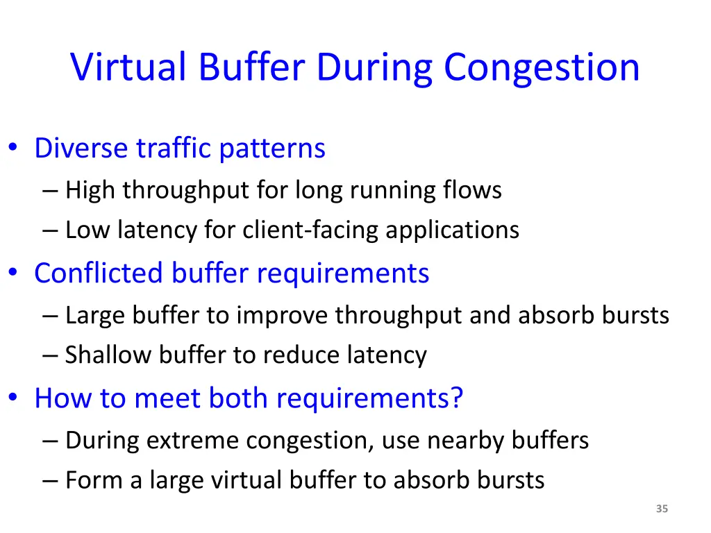 virtual buffer during congestion