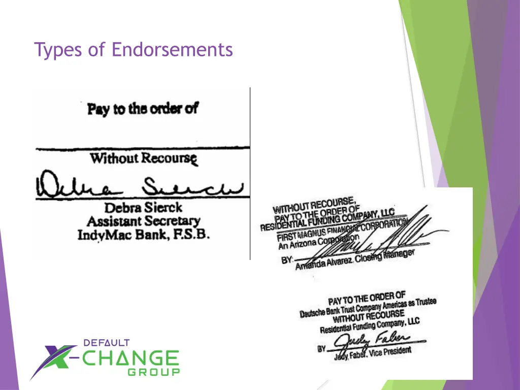 types of endorsements