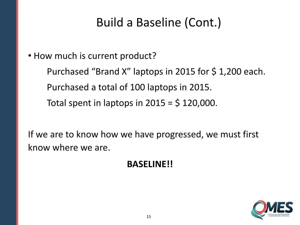 build a baseline cont