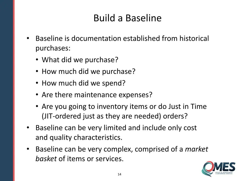 build a baseline