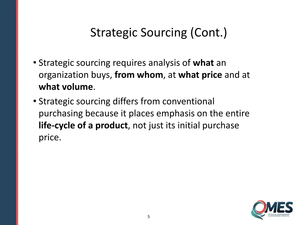 strategic sourcing cont