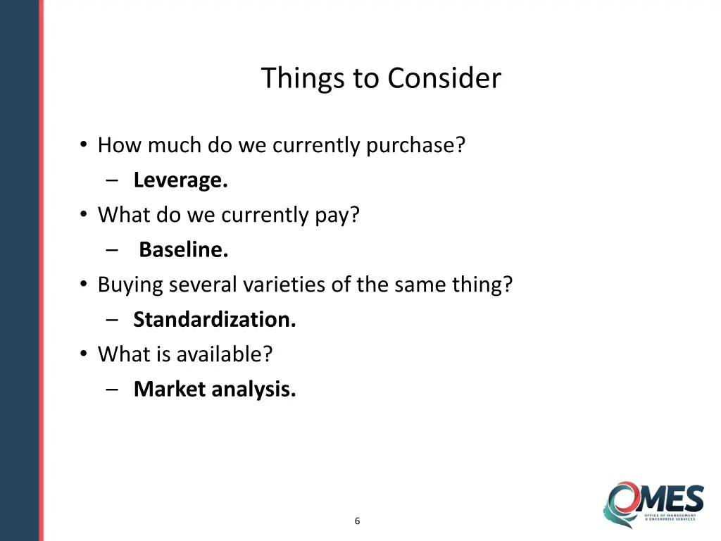 things to consider