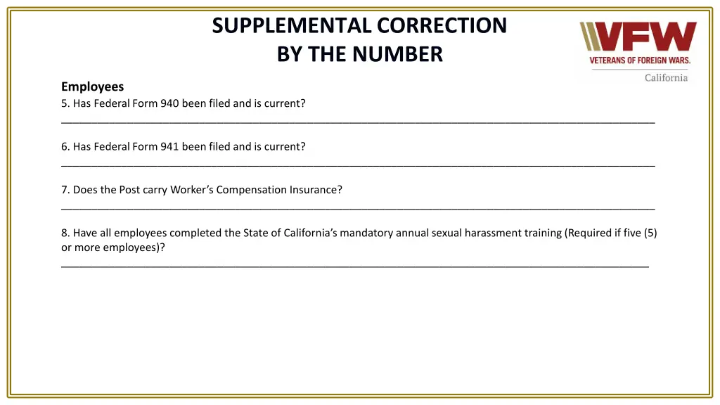 supplemental correction by the number 5