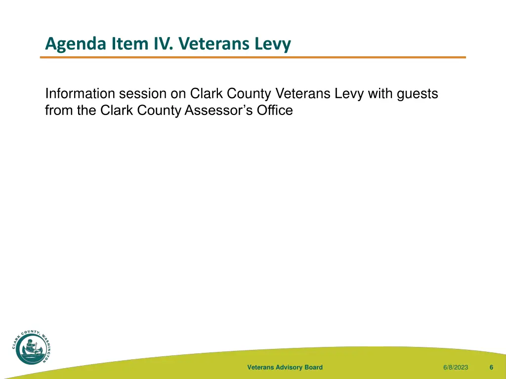 agenda item iv veterans levy