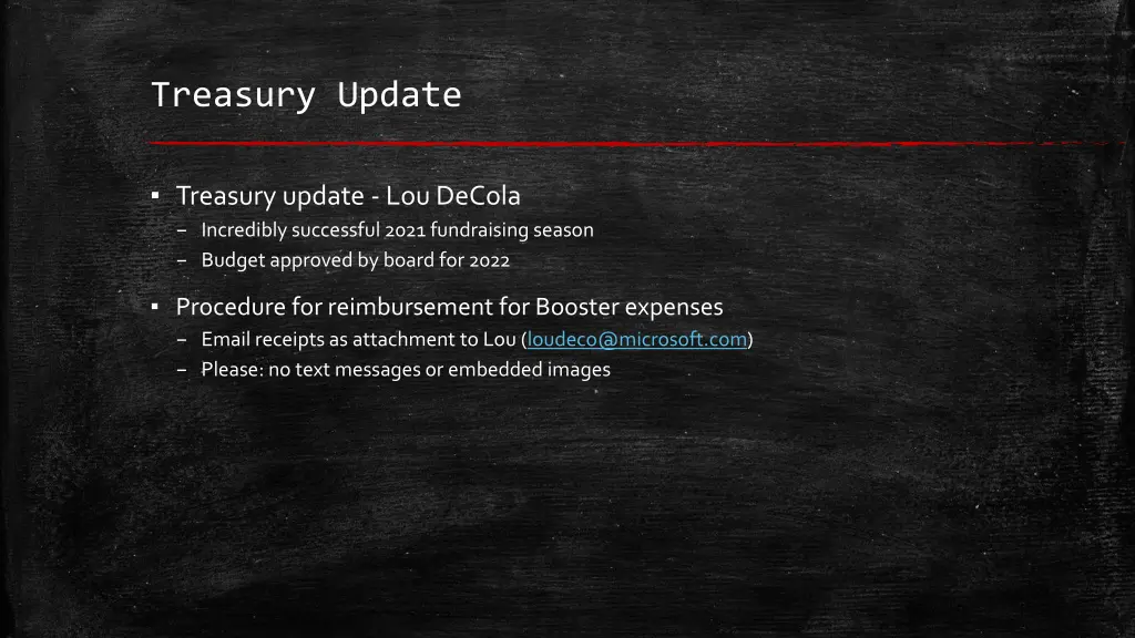 treasury update