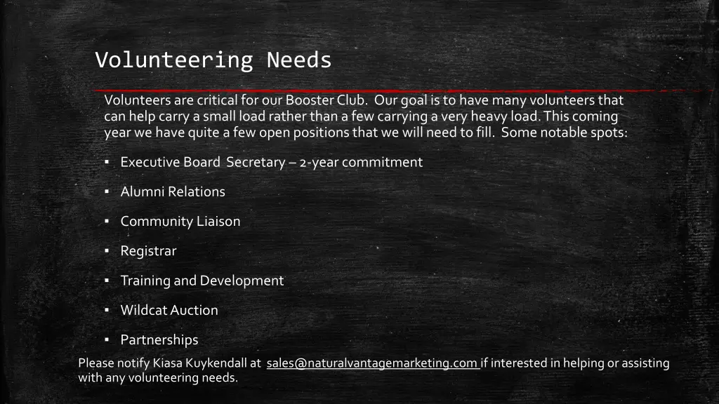 volunteering needs