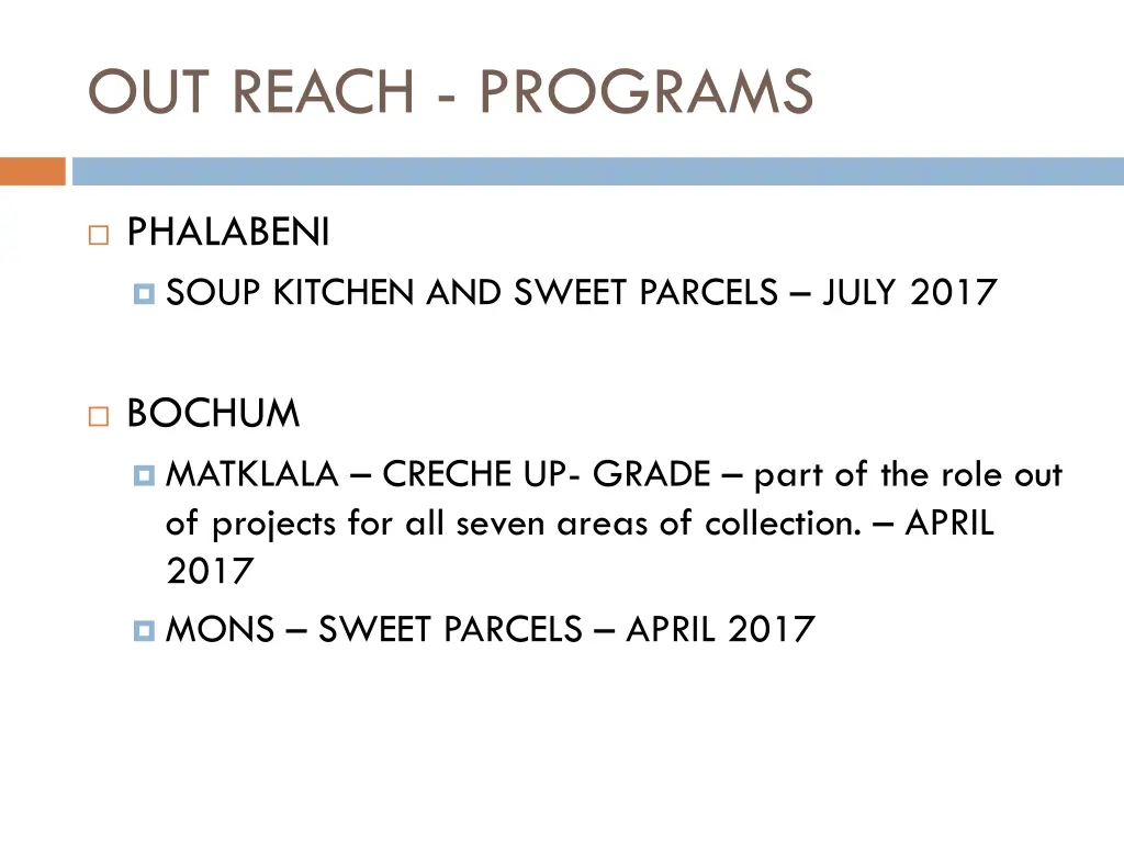 out reach programs 1