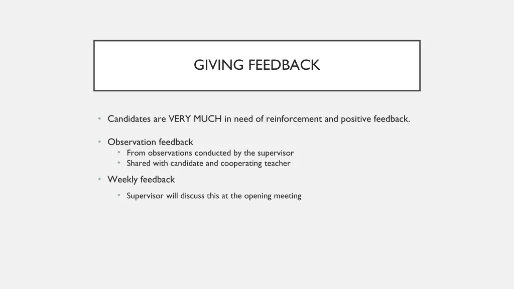 giving feedback