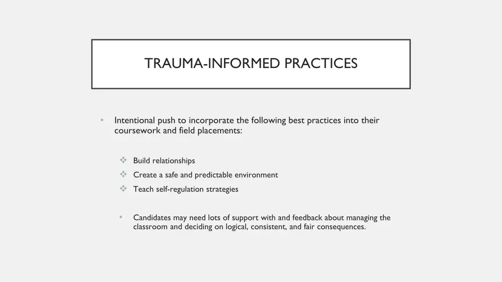 trauma informed practices