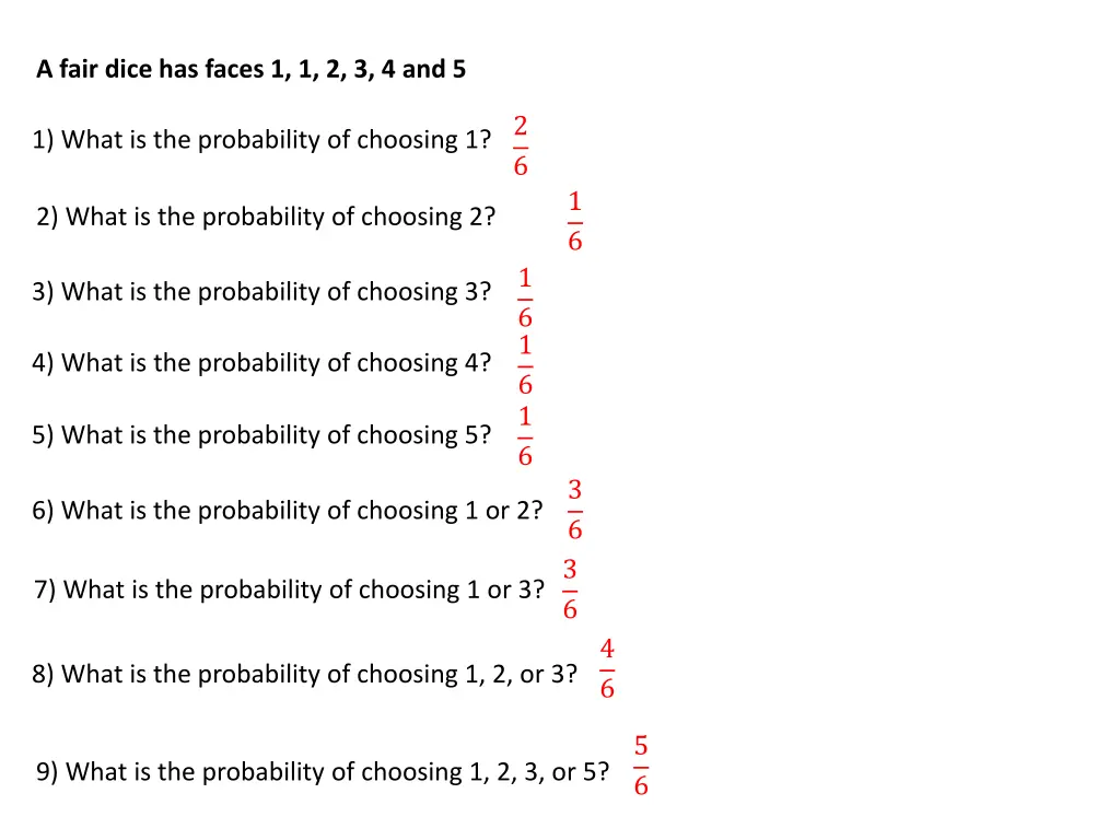 a fair dice has faces 1 1 2 3 4 and 5 1