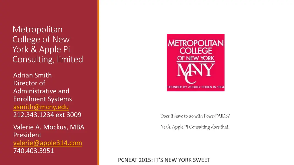 metropolitan college of new york apple