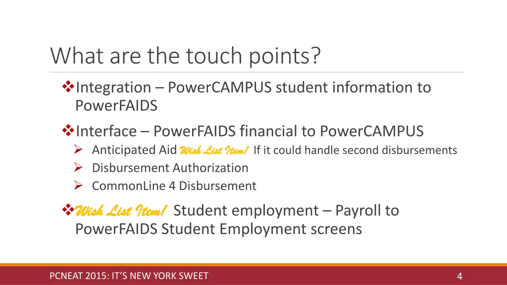 what are the touch points integration powercampus 1