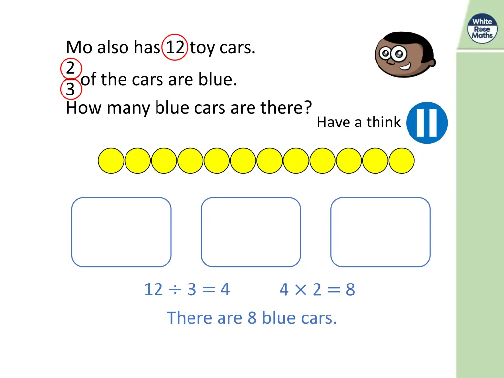 mo also has 12 toy cars 2 3 of the cars are blue
