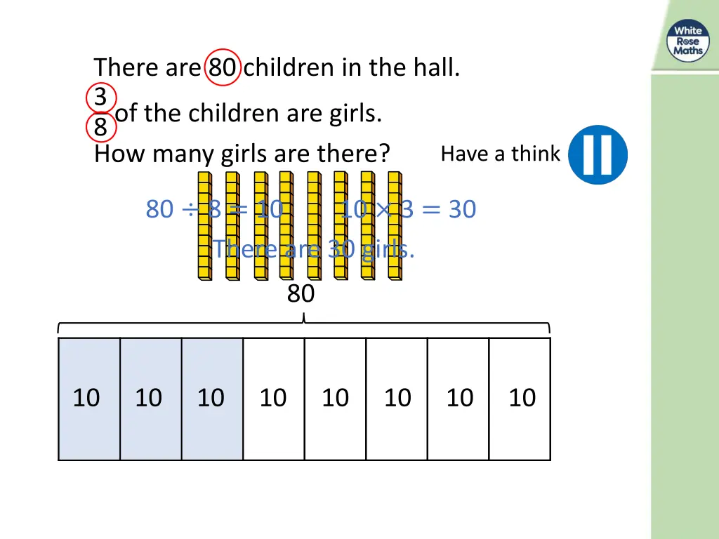 there are 80 children in the hall